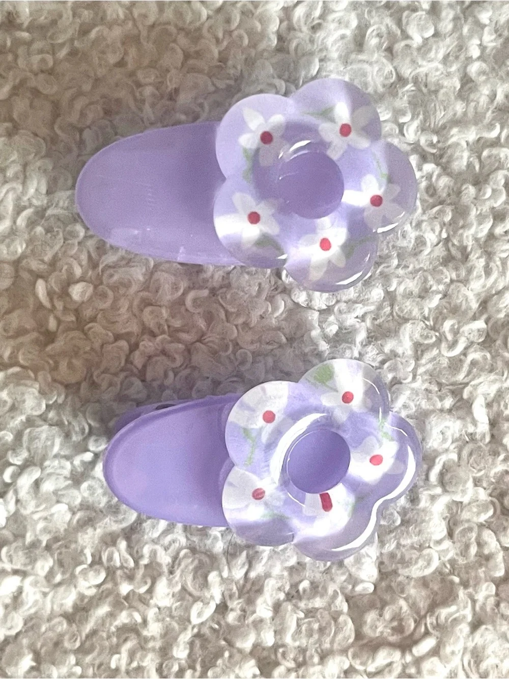 (women’s) 🍭3/$15 Kawaii Lavender Floral Hair Clips